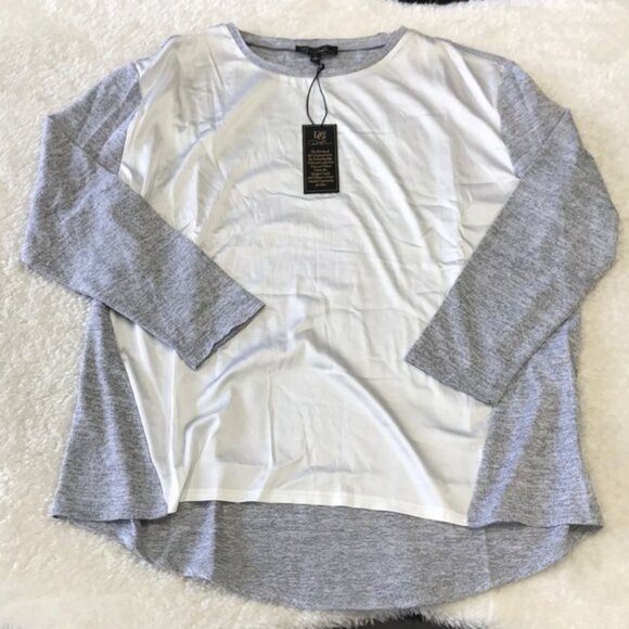 DG2 Diane Gilman Contrast Brushed Mix Media Top - Picture 3 of 6